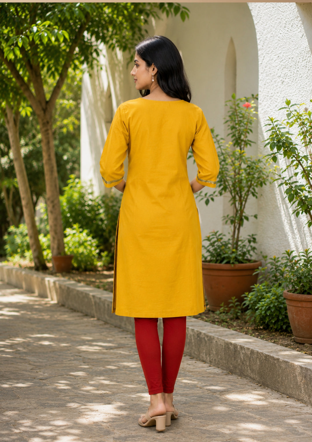 Sambalpuri Women's Kurti - Sunflower Glow Cotton Kurti