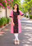 Sambalpuri Women's Kurti - Pink Ethnic Straight Fit Kurti with Tribal Design