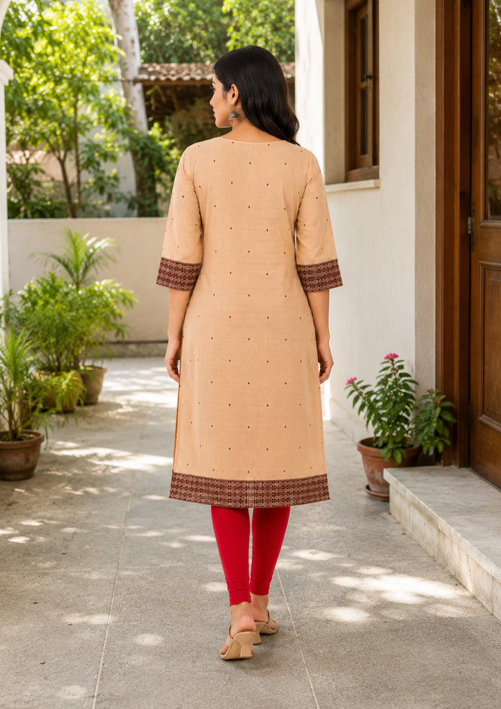 Sambalpuri Women's Kurti - Desert Bloom Heritage Kurti