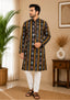Sambalpuri Men's Long Kurta - Midnight Black Kurta