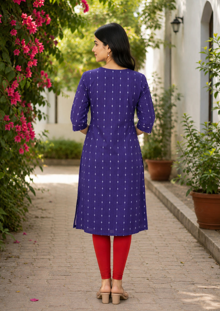 Sambalpuri Women's Kurti - Twilight Elegance Kurti with Blue