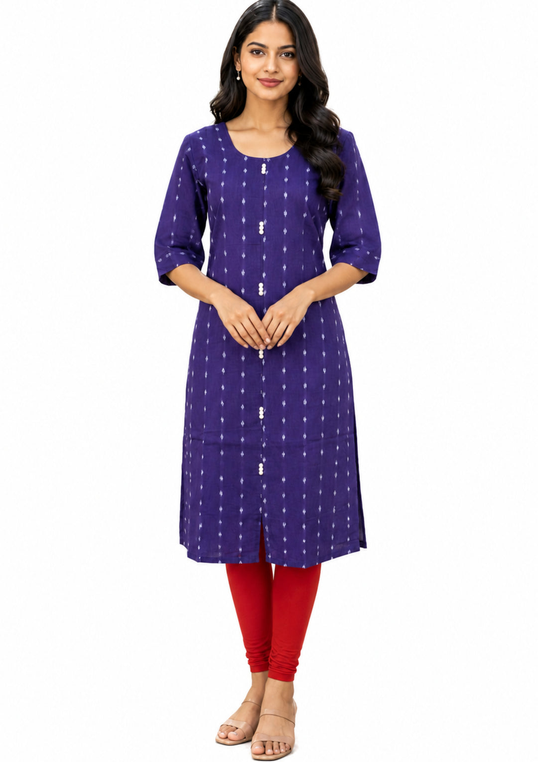 Sambalpuri Women's Kurti - Twilight Elegance Kurti with Blue