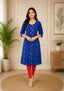 Sambalpuri Women's Kurti - Royal Blue Sapphire Cotton Kurti