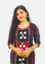 Straight Kurti - Pasapalli Motif with Maroon Base