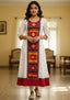Sambalpuri Utkal Laxmi Heritage Gown – Yellow Red Pasapalli with White & Red Edition