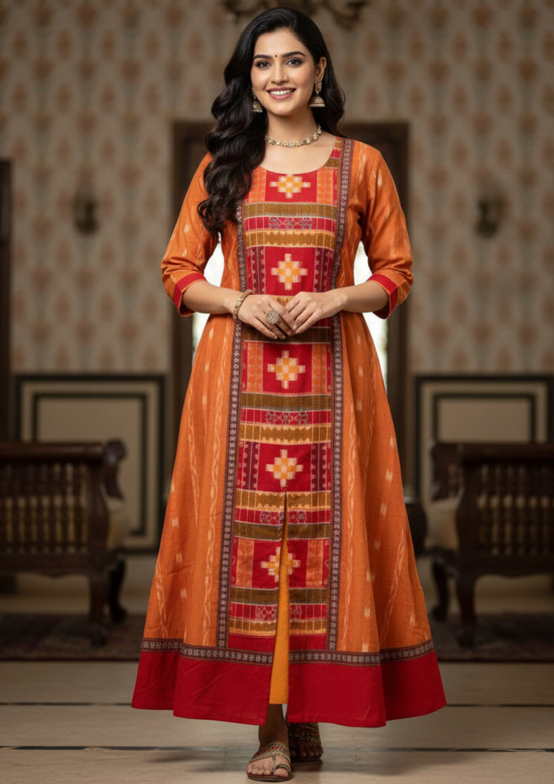 latest sambalpuri dress design Elegant Pink Sambalpuri Kurti for Festive Wear