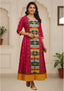 Sambalpuri Utkal Laxmi Heritage Gown – Green Red Pasapalli with Rani Pink Edition