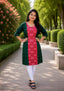 Sambalpuri Women's Kurti - Emerald Elegance Ikat Kurti