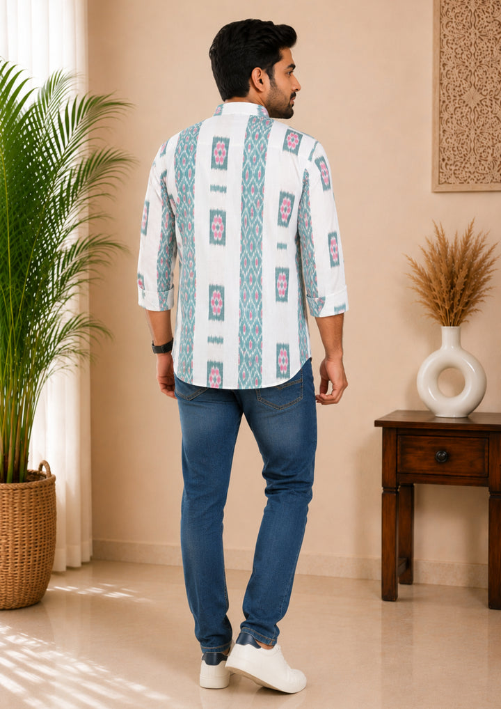 Men's Short Kurta – Arnav Ikat Short Kurta