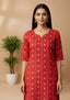 Sambalpuri Women's Kurti - Sindoori Ikat Heritage Dress