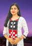 Straight Kurti - Pasapalli Motif with White Base