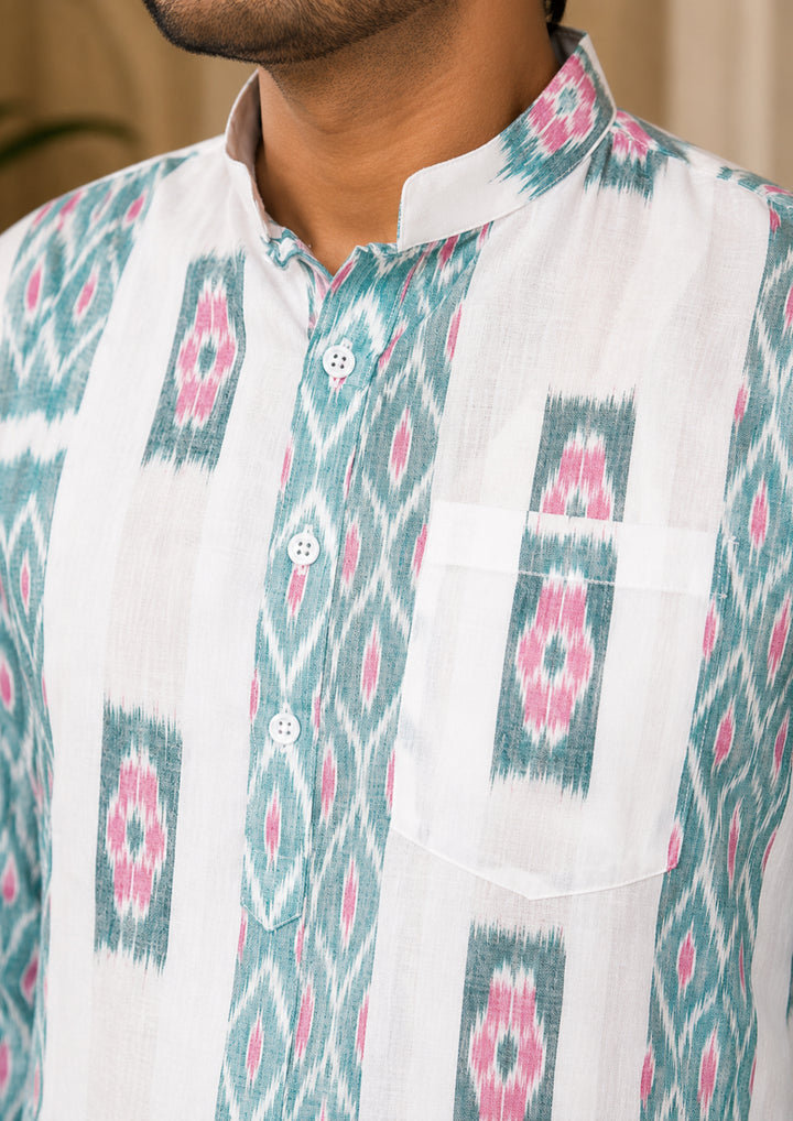 Men's Short Kurta – Arnav Ikat Short Kurta