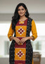Sambalpuri Women's Kurti - Hand-woven Sapta Design Women Kurti in Yellow