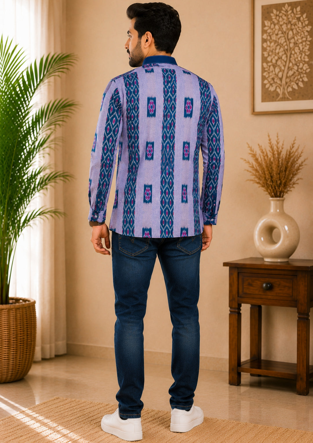 Men's Short Kurta – Utkal Ikat Classic Short Kurta