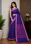 Handwoven Nabakoti Sambalpuri Patta Semi Silk Saree with Rudraksha Border
