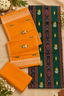 Women's Sambalpuri Mustard Orange & Dark Green Unstitched Suit Material with Dupatta