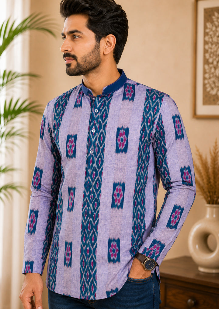 Men's Short Kurta – Utkal Ikat Classic Short Kurta
