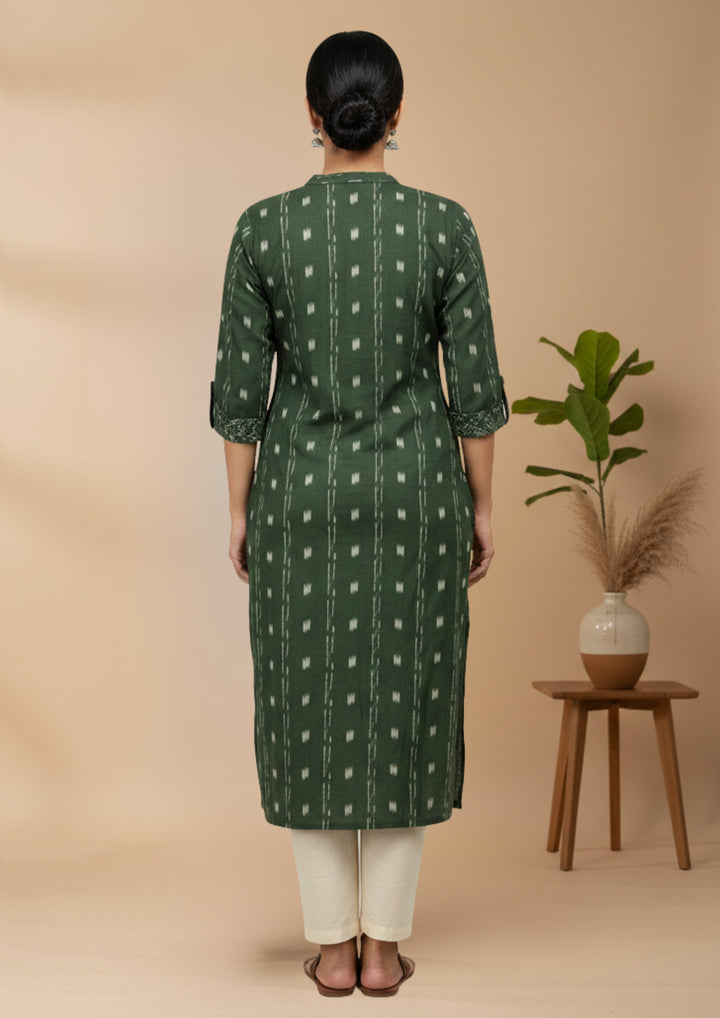 Sambalpuri Women's Kurti - Corporate Design Kurti with Buttons