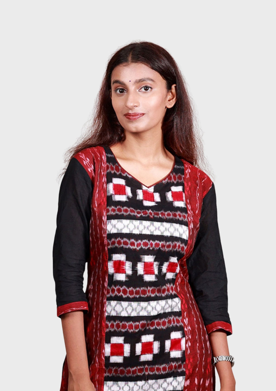 Sambalpuri Women's Kurti -  Triple Sapta Design in Multicolour