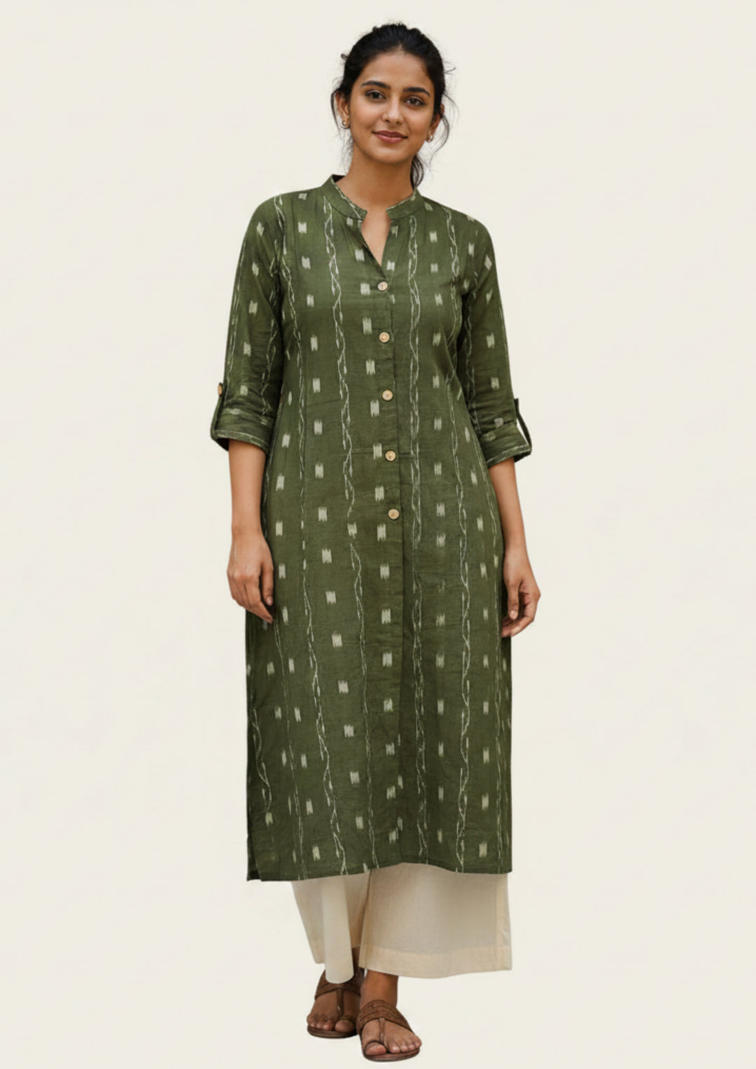 Sambalpuri Women's Kurti - Corporate Design Kurti with Buttons