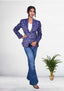 Hand-woven Sambalpuri Full-sleeve Blue Women Blazer