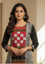Sambalpuri Women's Kurti - Bichitrapuri Design Pure Cotton Kurti in Grey & Black