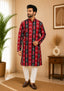 Sambalpuri Men's Long Kurta - Crimson Heritage Kurta