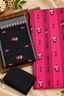 Women's Sambalpuri Pink & Black Unstitched Suit Material with Dupatta