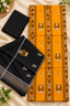 Women's Orange & Black Sambalpuri Unstitched Suit Material with Dupatta