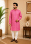 Sambalpuri Men's Long Kurta - Blossom Pink Kurta