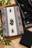 Women’s Sambalpuri Cotton Unstitched Dress Material – White Top, Black Pant &amp; Embroidered Dupatta