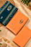 Women's Peach Orange & Teal Green Sambalpuri Unstitched Suit Material with Dupatta