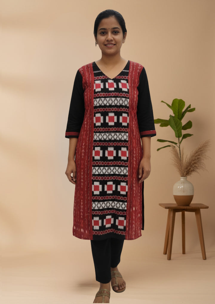 Sambalpuri Women's Kurti -  Triple Sapta Design in Multicolour