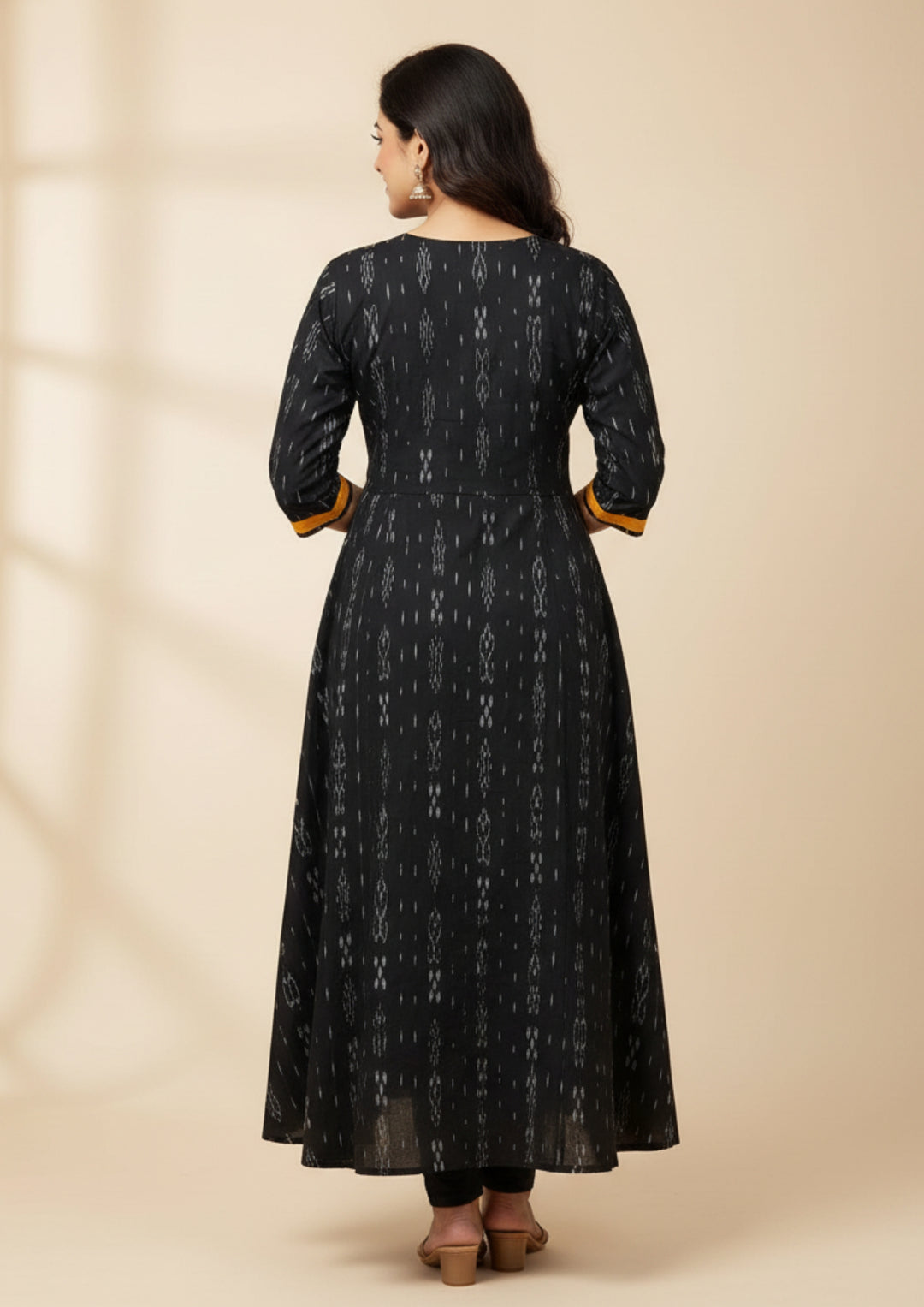 Sambalpuri Utkal Laxmi Heritage Gown – Yellow Red Pasapalli with Black & Marigold Edition