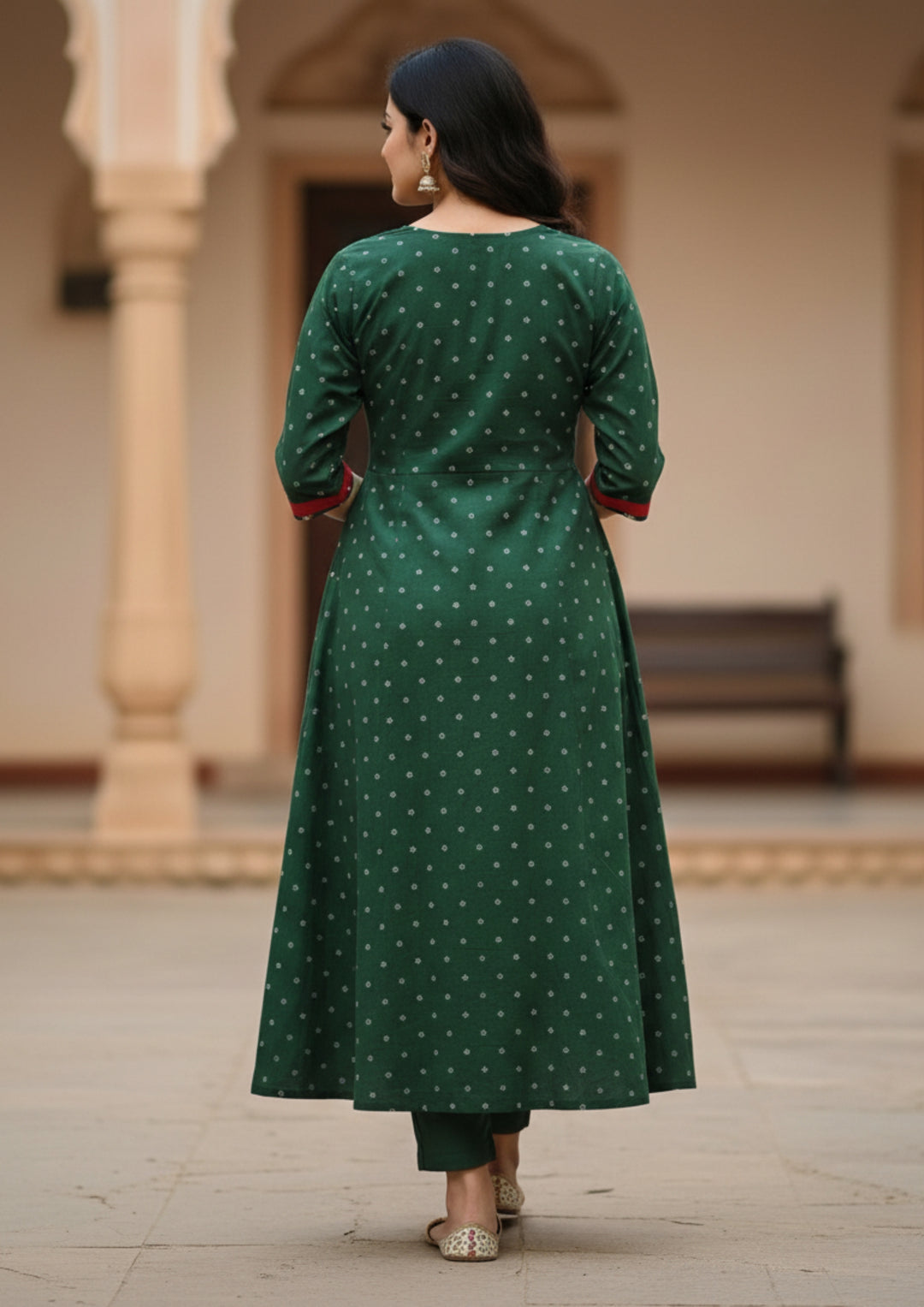 Sambalpuri Utkal Laxmi Ikat Gown – Green Red Pasapalli with Emerald Green Edition