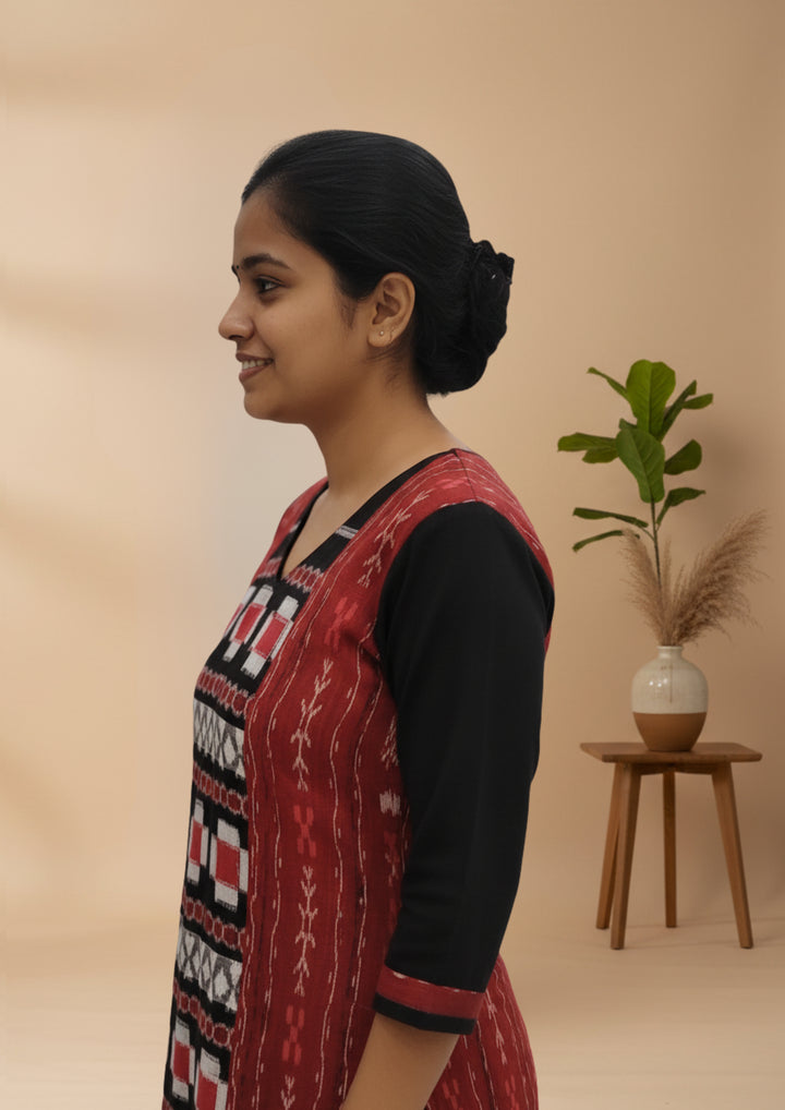 Sambalpuri Women's Kurti -  Triple Sapta Design in Multicolour