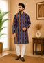 Sambalpuri Men's Long Kurta - Midnight Royale Kurta