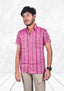 Sambalpuri Handloom Cotton Pink Half-sleeve Shirt for Men