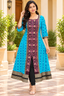 Women’s Turquoise Blue &amp; Maroon Sambalpuri-Inspired Designer Anarkali
