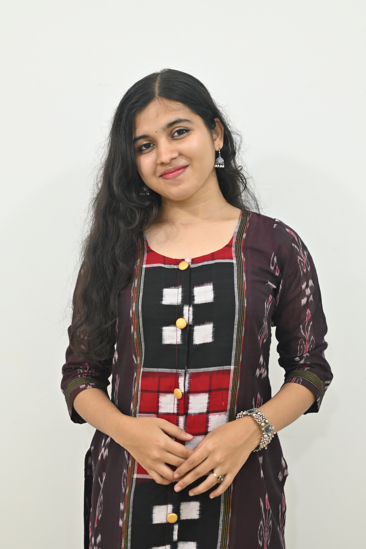 Straight Kurti - Pasapalli Motif with Maroon Base