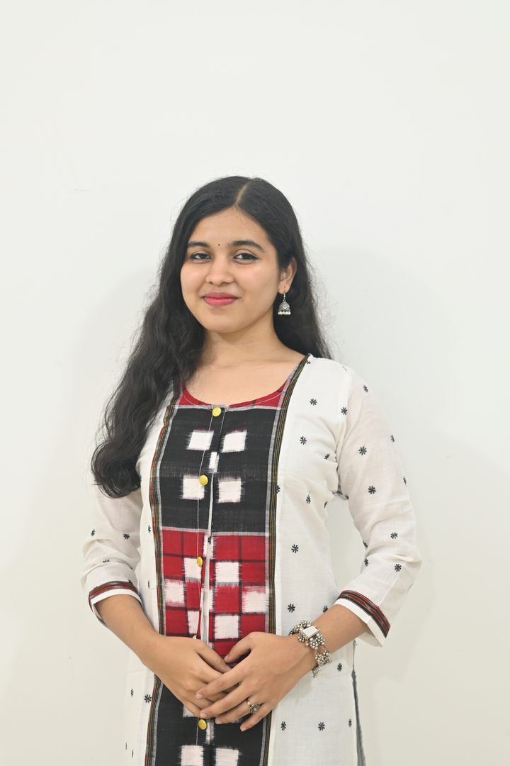 Straight Kurti - Pasapalli Motif with White Base