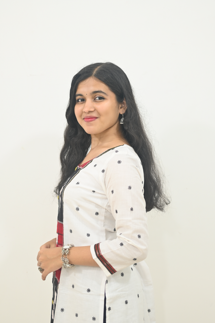 Straight Kurti - Pasapalli Motif with White Base