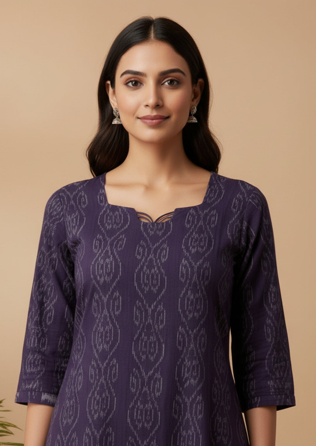 Sambalpuri Women's Kurti -  Violet Paper Heritage Design Ikkat Kurti