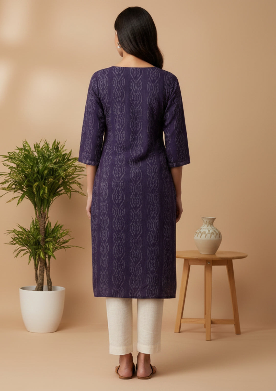 Sambalpuri Women's Kurti -  Violet Paper Heritage Design Ikkat Kurti