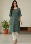 Sambalpuri Women's Kurti -   Green  Small Pasapalli Design Ikkat Kurti