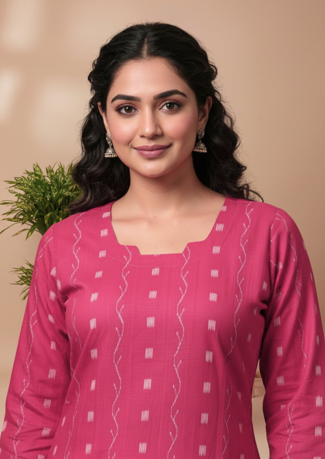 Sambalpuri Women's Kurti - Sindoori Red Heritage Design Ikkat Kurti
