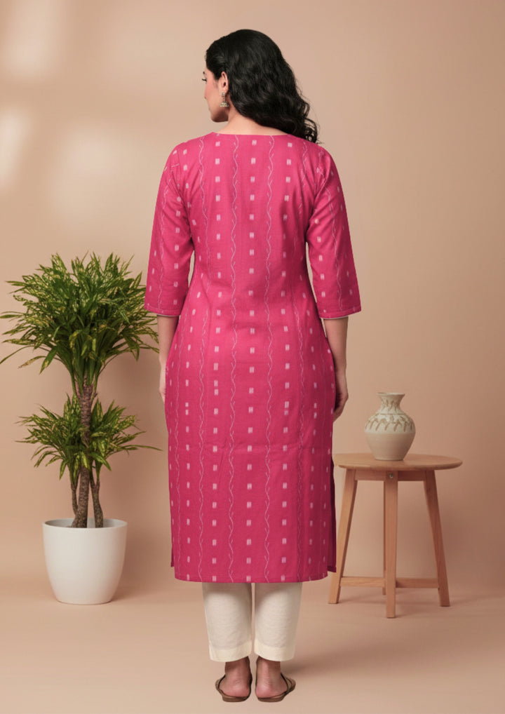 Sambalpuri Women's Kurti - Sindoori Red Heritage Design Ikkat Kurti