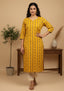 Sambalpuri Women's Kurti - Yellow Kesari Heritage Design Ikkat Kurti