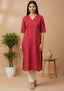 Sambalpuri Women's Kurti - Rani Red Heritage Design Ikkat Kurti