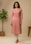 Sambalpuri Women's Kurti - Peach Elegance Design Ikkat Kurti